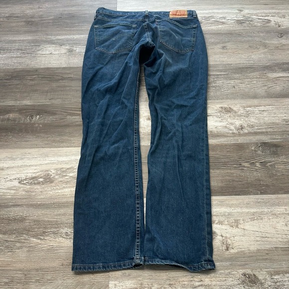 Levi's 511 Red Tab Faded Dark Wash Blue Mens 34x31 Worn In Slim Fit Denim Jeans - Picture 2 of 11